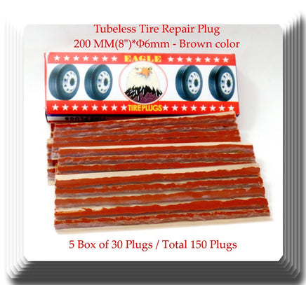 5 Boxes of 30 Trucks Seals Tire Repair Plugs Self VulCanIzing Tubeless 8" x 1/4"