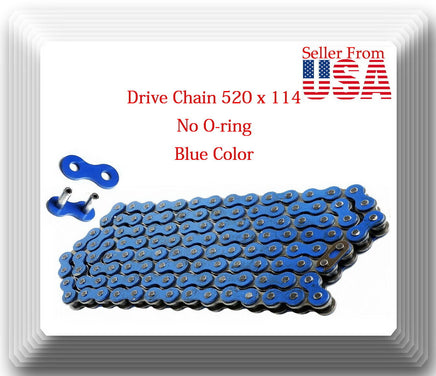 Non O-Ring Drive Chain Blue Color 520 x114  ATV Motorcycle 520 Pitch 114 Links 