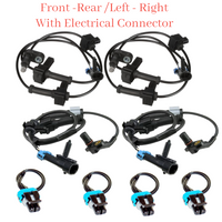 4 X ABS Wheel Speed Sensor W/ Connectors Front - Rear L&R Fits: Silverado Sierra