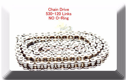 Drive Chain Chrome Plated 530 x120 Link For Harley Honda Kawasaki (NO ORING)