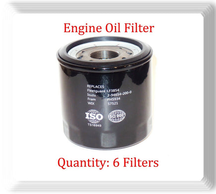 6 X Engine Oil Filter Fits:OEM#2-94654-200-0 Chevrolet GMC ISUZU L4 4.8 L4 5.2L