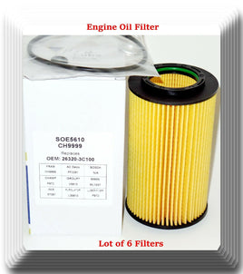 6 x Engine Oil Filter Korea Made SOE5610 Fits:OEM263203C100 Hyundai Kia 3.3 3.8L