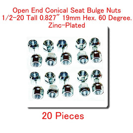 20 Pieces LUG NUTS OPEN END BULGE ACORN 1/2-20 Tall 0.827 19mm Hex 