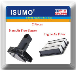 2 Pcs) OE Mass Air Flow Sensor & Engine Air Filter Fits: GS300 IS300 2001-2005