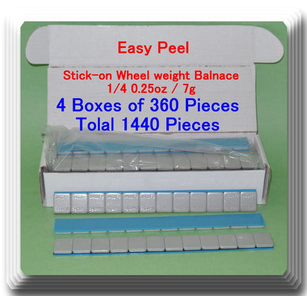 1440 Pcs (4 Boxes of 360) Easy Peel Stick on Wheel Weight Balance 1/4 0.25oz 7g