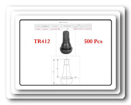 LOT500 TR412 Tire Valve Stems Snap-In Rim Hole Dia. Inch 0.453 Length 7/8"=22MM