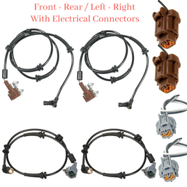 4X  ABS Wheel Speed Sensor & Connector Front Rear L/R For:Q56 Armada 2004-2007