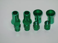 4 Kits TR 413C Chrome Green Color Snap-In Tire Valve Stems Short Black Rubber