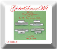 200 Pc Assort Clip-On Wheel Weight FN for Alloy Rim Japan Cars 025 050 075 1 oz