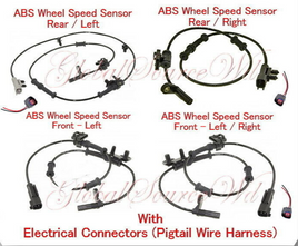 4 ABS Wheel Speed Sensor W/Connectors Front Rear L/R Fits 300 Charger Challenger