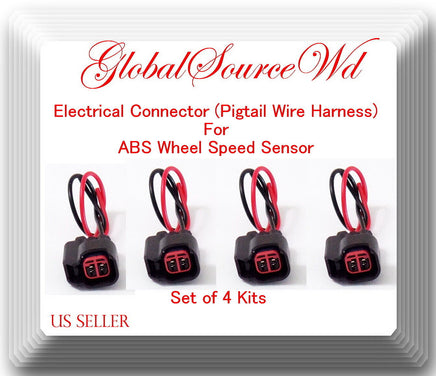 Set of 4 Electrical Connector of ABS Wheel Speed Sensor Fits :Equinox Terrain
