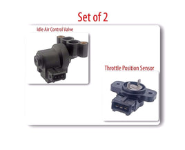 Set of 2, Idle Air Control Valve & Throttle Position Sensor Fits: Hyundai & Kia 