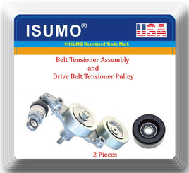 2 PCs Belt Tensioner Assy & Tensioner Pulley Fits:Accord Odyssey Pilot V6 3.5L