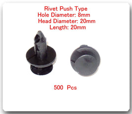 500 PCS #1860 Rivet-Push Type-Hole Diameter:8mm-Head Diameter: 20mm-Length: 20mm