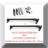 Aluminum CarTop Luggage Roof Rack Cross Bar Carrier Adjustable 90-100cm W/Locks