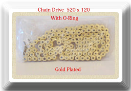Gold Plated Color Drive Chain W/O-Ring 520x120 For ATV Motorcycle Kawasaki 79-18
