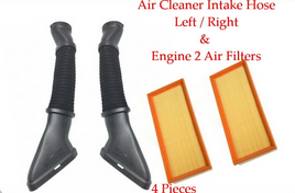 4 PCs Air Intake hose & Air Filter L/R Side Fits:Mercedes W166 GL550 GL450