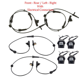 4x ABS Wheel Speed Sensor & Connector L/R Front Rear For Nissan Altima 2019-2024