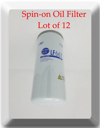 12 x Engine Oil Filter LF667 Fits Mack Volvo Dump Trucks R.V.I. White/GMC V.M.E.