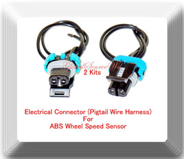 2 Connectors of ABS speed sensors Front L/R Fit:Hummer H2 2003-2007 V8 6.0L