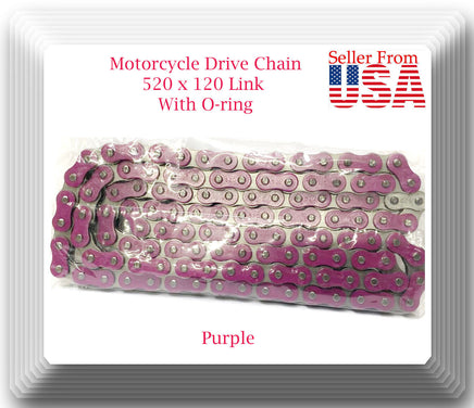 Motorcycle Chain Purple 520x120 Link With O-Ring Fits Yamaha 1977-2018