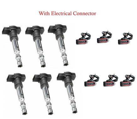 SET OF 6 Ignition coil with connectors for Audi A4 A6 Quattro 3.0L V6 UF483 