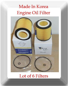 Lot of 6 x Engine Oil Filter Made In Korea Fits: BMW Series 1 2 3 4 5 6 7 M X Z 