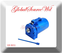 Cylinder Aluminum Engine Oil Catch Reservoir Breather Tank Can w/ Filter Blue