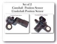 Set of 2 Camshaft / Crankshaft Position Sensor W/ Connectors For Honda Civic