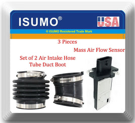 3 Pcs)2 Air Intake Hose Tube Duct Boot & Mass Air Flow Sensor for M35 06-09 3.5L