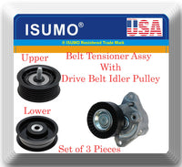 3 Pcs Belt  Tensioner & Idler Pulley Lower /Upper Fits: C350 CLK350 E550 06-09