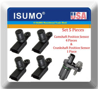 Set 5Kits Camshaft /Crankshaft position Sensor W/Connector Fits:GM Vehicles Saab