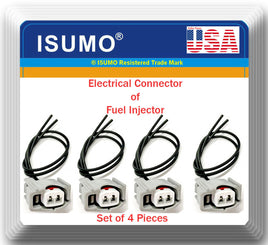 4 x Connector of Fuel Injector FJ847 Fits:Vibe Corolla Matrix 2005-2008 L4 1.8L