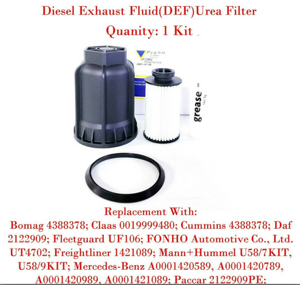 Kit of Diesel Exhaust Fluid(DEF)Urea Filter UF106 Fits Mercedes Freightliner 