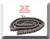 Drive Chain Natural Color 530 x120 Link (With O-ring) For Harley Honda Kawasaki