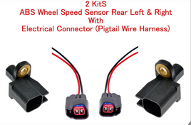 2 x ABS Wheel Speed Sensor W/Connector Rear L&R Fits:Ford Lincoln Mazda Volvo