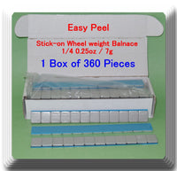 360 Pcs (1 Box of 360)  Easy Peel Stick on Wheel Weight Balance 1/4 0.25oz 7g