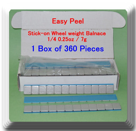 360 Pcs (1 Box of 360)  Easy Peel Stick on Wheel Weight Balance 1/4 0.25oz 7g