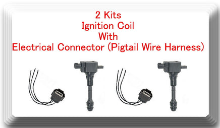 2 Kits Ignition Coil With Pigtail Connector Fits: Nissan Altima Sentra -Trail 