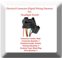 Electrical Connector (Pigtail) Wiring Harness for Headlamp Switch DS177 Fits: GM