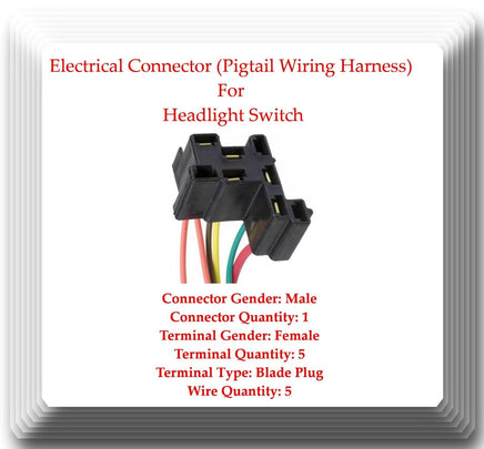 Electrical Connector (Pigtail) Wiring Harness for Headlamp Switch DS177 Fits: GM