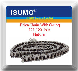 With O-Ring Drive Chain Natural 525-120 ATV Motorcycle 525 Pitch 120 Links 