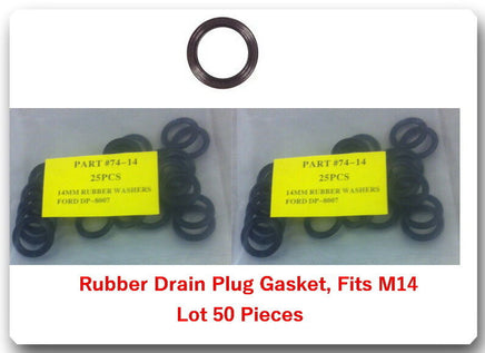 LOT 50 DP7414 RUBBER OIL DRAIN PLUG CRUSH WASHERS GASKETS 14MM 