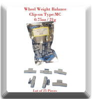 100 Pcs Assortment Wheel Weight Balance  MC Type 0.25 0.50 0.75 1.00 oz (25 Each