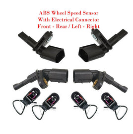 4 ABS Wheel Speed Sensor W/Connector Front/Rear L/R Fits Audi VW 2004-2022