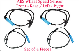 set 4x ABS Wheel Speed Sensor Front-Rear L/R Fits BMW 745i 745Li 760Li 2002-2003