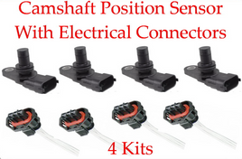 Set 4 Camshaft position Sensor With Connector Fits: GM Vehicles Suzuki 2007-2009