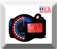 15000 RMP Motorcycle Speedometer Gauge Universal LCD Digit Tachometer Odometer