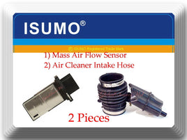 2 PCs Mass Air Flow Sensor Engine Air Cleaner Intake Hose Fits: Murano - Quest