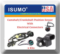 2 Pieces Camshaft/Crankshaft Position Sensor W/Connector Fits: Montero 2001-2006